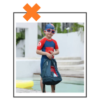 Duikbril Krab donkerblauw/rood